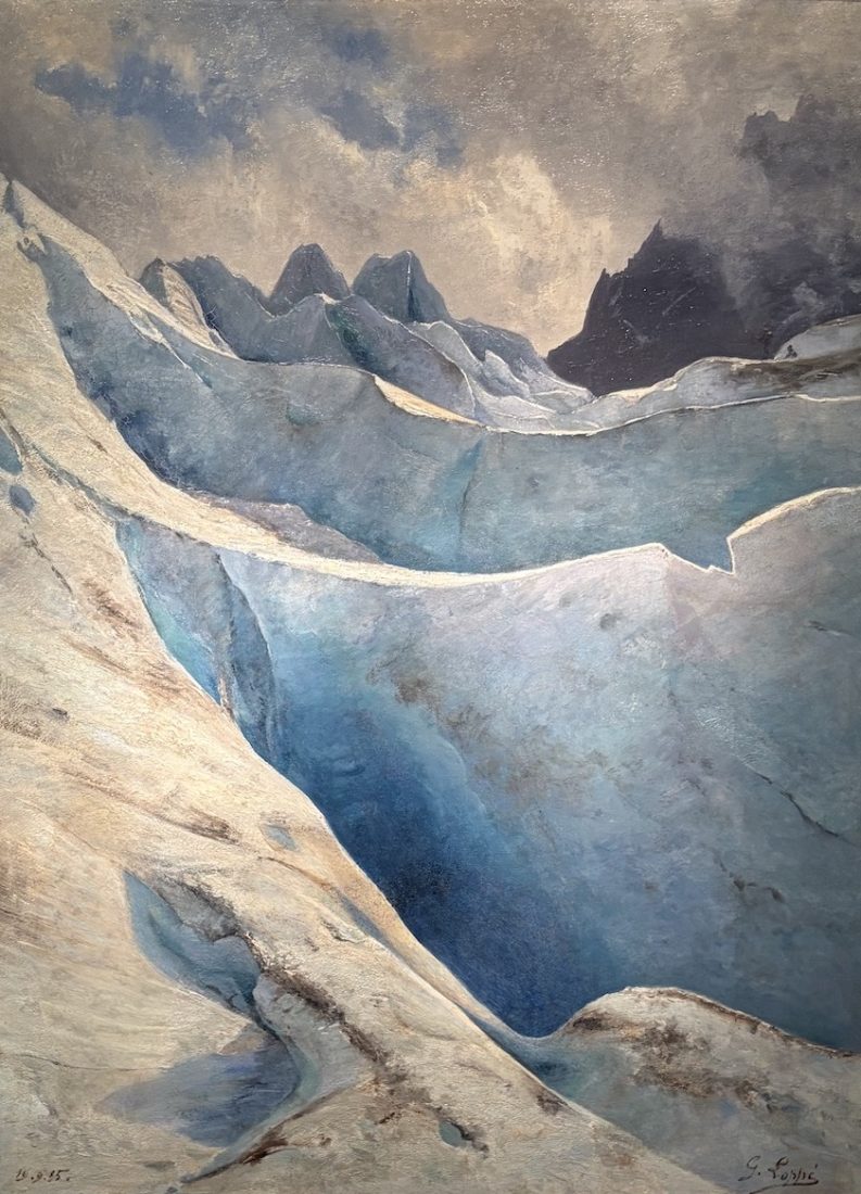 Séracs menaçants et crevasses béantes, par Gabriel Loppé