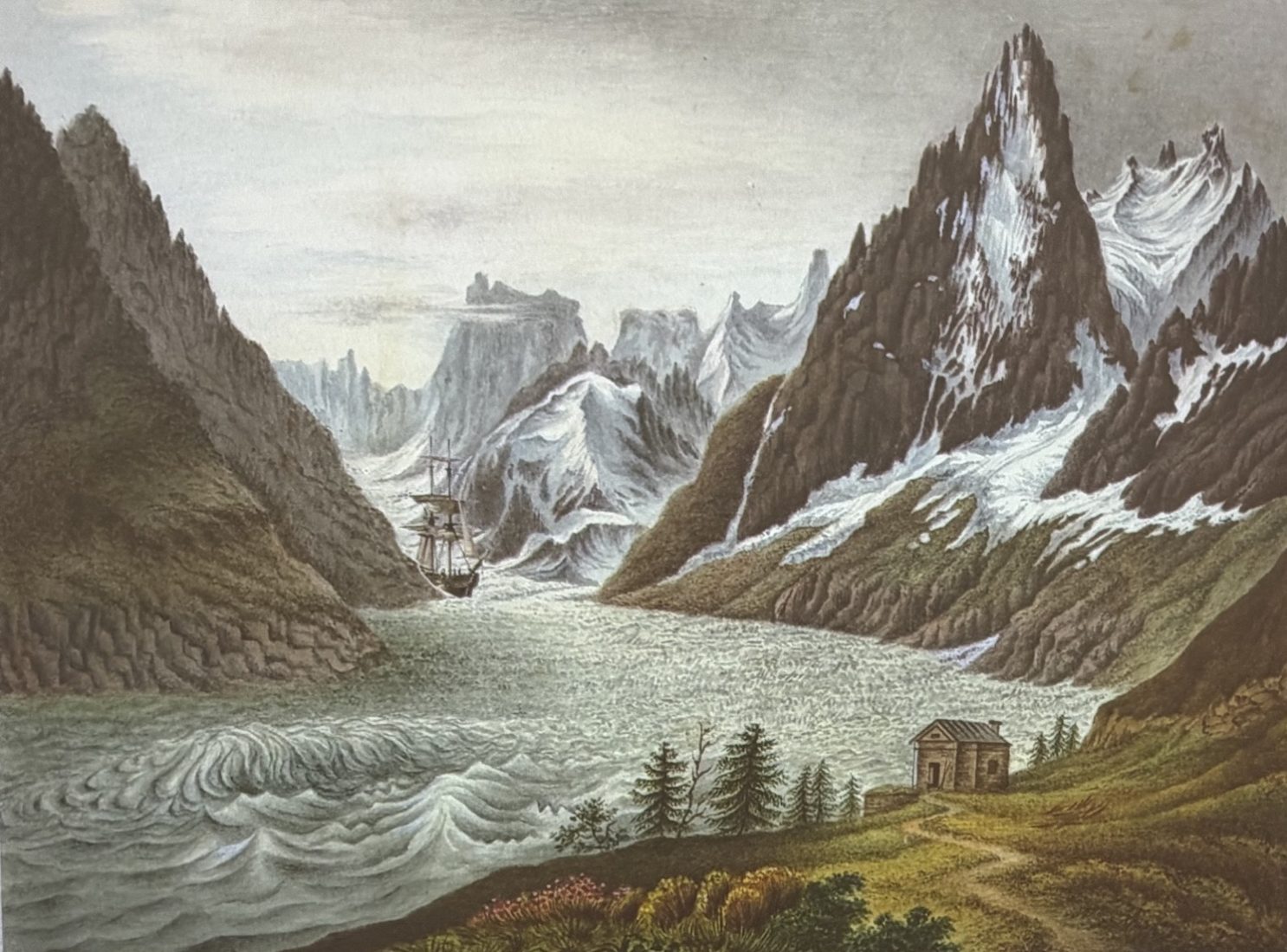 Musée du Mont Blanc Chamonix  peinture Mer de glace