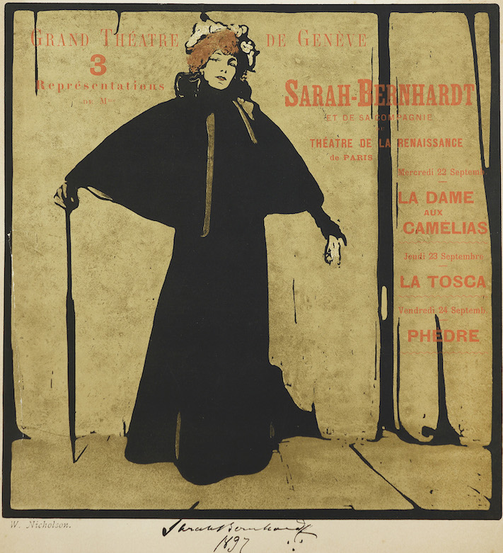 Sarah Bernhardt programme Genève Lithographie,
 William Nicholson, 1897