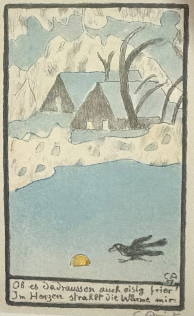 Cuno Amiet Paysage d'hiver avec un corbeau, 1951.