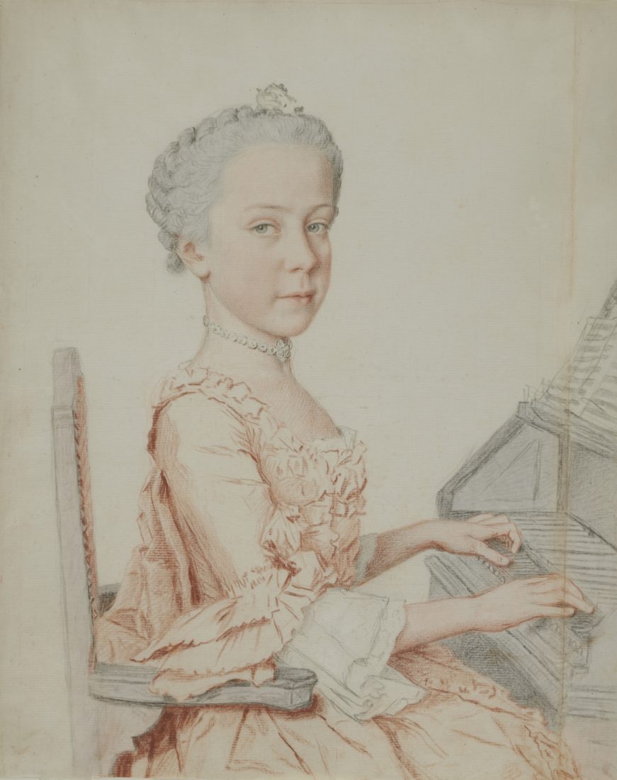 Portrait de Maria Josepha (1751-1767), archiduchesse d'Autriche, au clavecin, 1762.