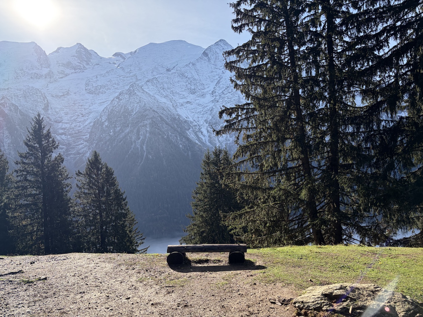Parc de Merlet paysage avec banc